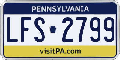 PA license plate LFS2799