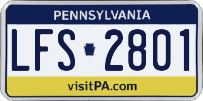 PA license plate LFS2801