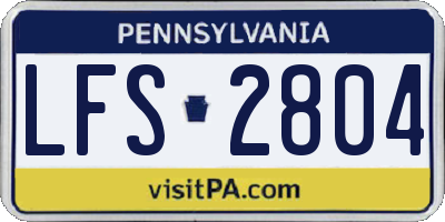 PA license plate LFS2804