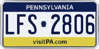 PA license plate LFS2806
