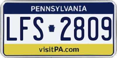PA license plate LFS2809