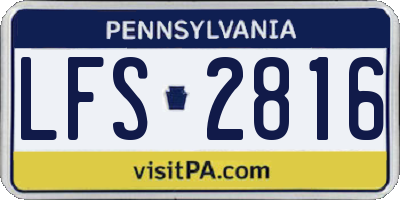 PA license plate LFS2816