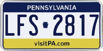 PA license plate LFS2817