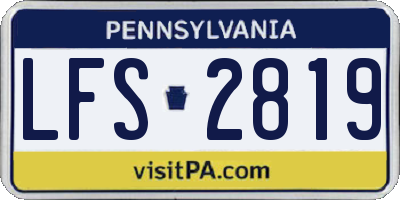 PA license plate LFS2819