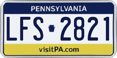 PA license plate LFS2821