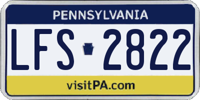 PA license plate LFS2822
