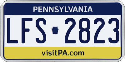 PA license plate LFS2823