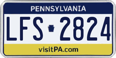 PA license plate LFS2824