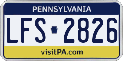 PA license plate LFS2826