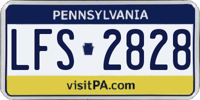 PA license plate LFS2828