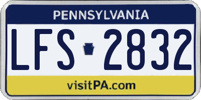 PA license plate LFS2832