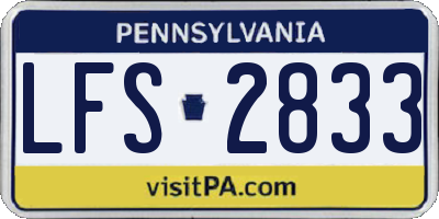 PA license plate LFS2833