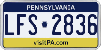 PA license plate LFS2836