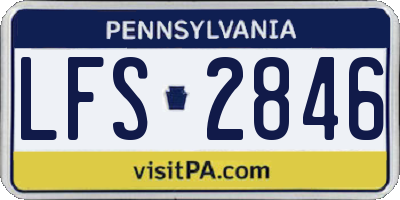 PA license plate LFS2846