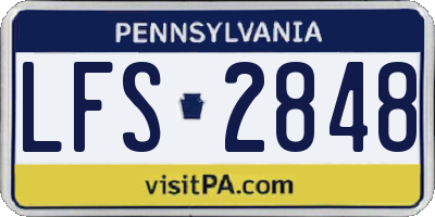 PA license plate LFS2848