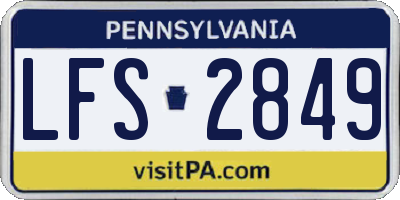 PA license plate LFS2849