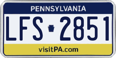 PA license plate LFS2851