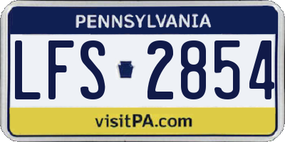 PA license plate LFS2854