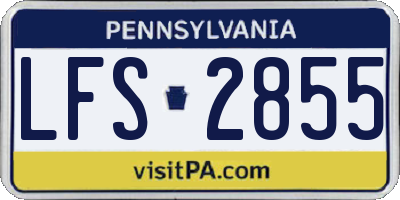 PA license plate LFS2855