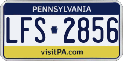 PA license plate LFS2856