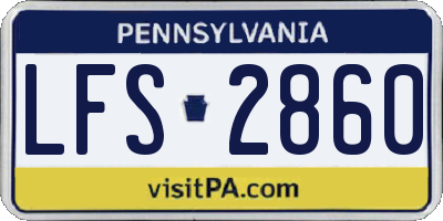 PA license plate LFS2860