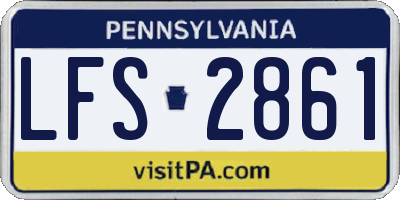PA license plate LFS2861