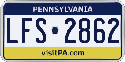 PA license plate LFS2862