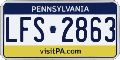 PA license plate LFS2863