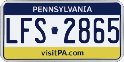 PA license plate LFS2865