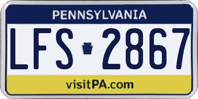 PA license plate LFS2867
