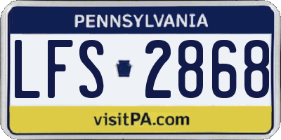 PA license plate LFS2868