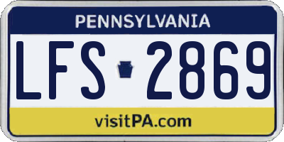 PA license plate LFS2869