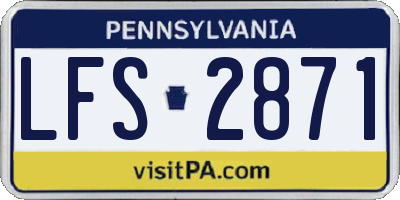 PA license plate LFS2871