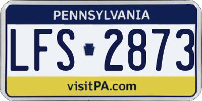 PA license plate LFS2873