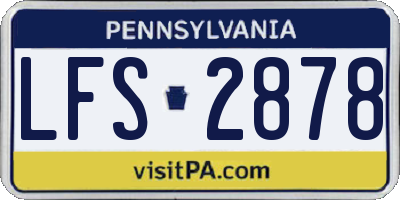 PA license plate LFS2878