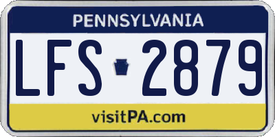 PA license plate LFS2879