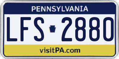 PA license plate LFS2880