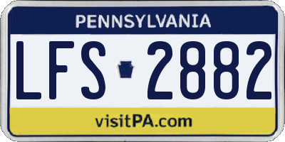 PA license plate LFS2882