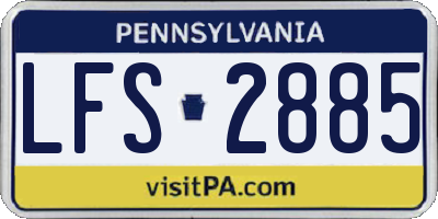 PA license plate LFS2885