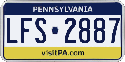 PA license plate LFS2887
