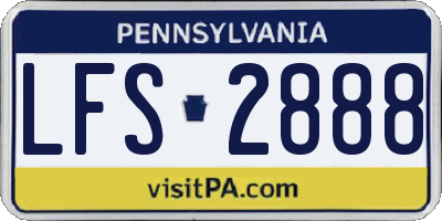 PA license plate LFS2888