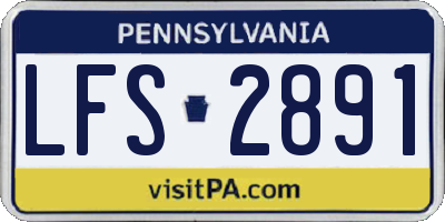 PA license plate LFS2891