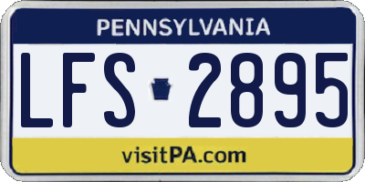 PA license plate LFS2895