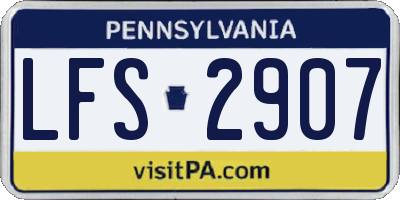 PA license plate LFS2907