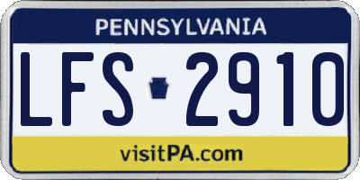 PA license plate LFS2910