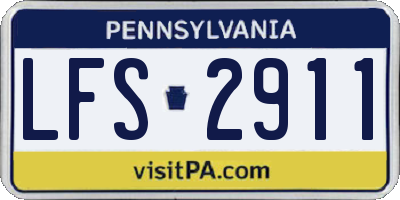 PA license plate LFS2911