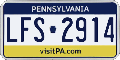 PA license plate LFS2914