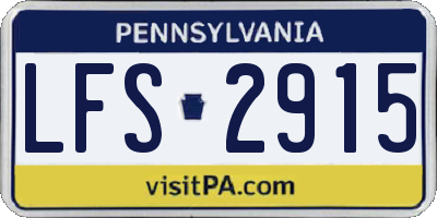 PA license plate LFS2915