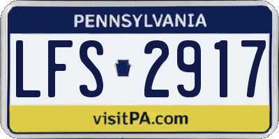 PA license plate LFS2917