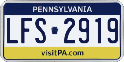 PA license plate LFS2919